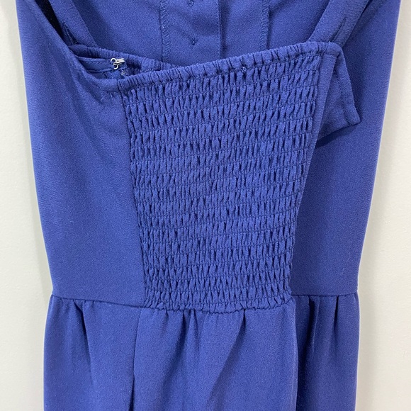 MADEWELL Navy Button Front Smocked Cross Back Jumpsuit Size 2 - Picture 15 of 16